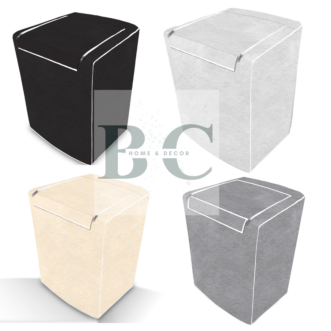 Capa para Máquina de Lavar Flanelada com Zíper – Abertura Superior – Tamanho M – Bege - Imagem 2