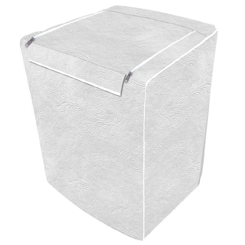 Capa Flanelada para Máquina de Lavar - Abertura Superior com Zíper - Tamanho P - Branco