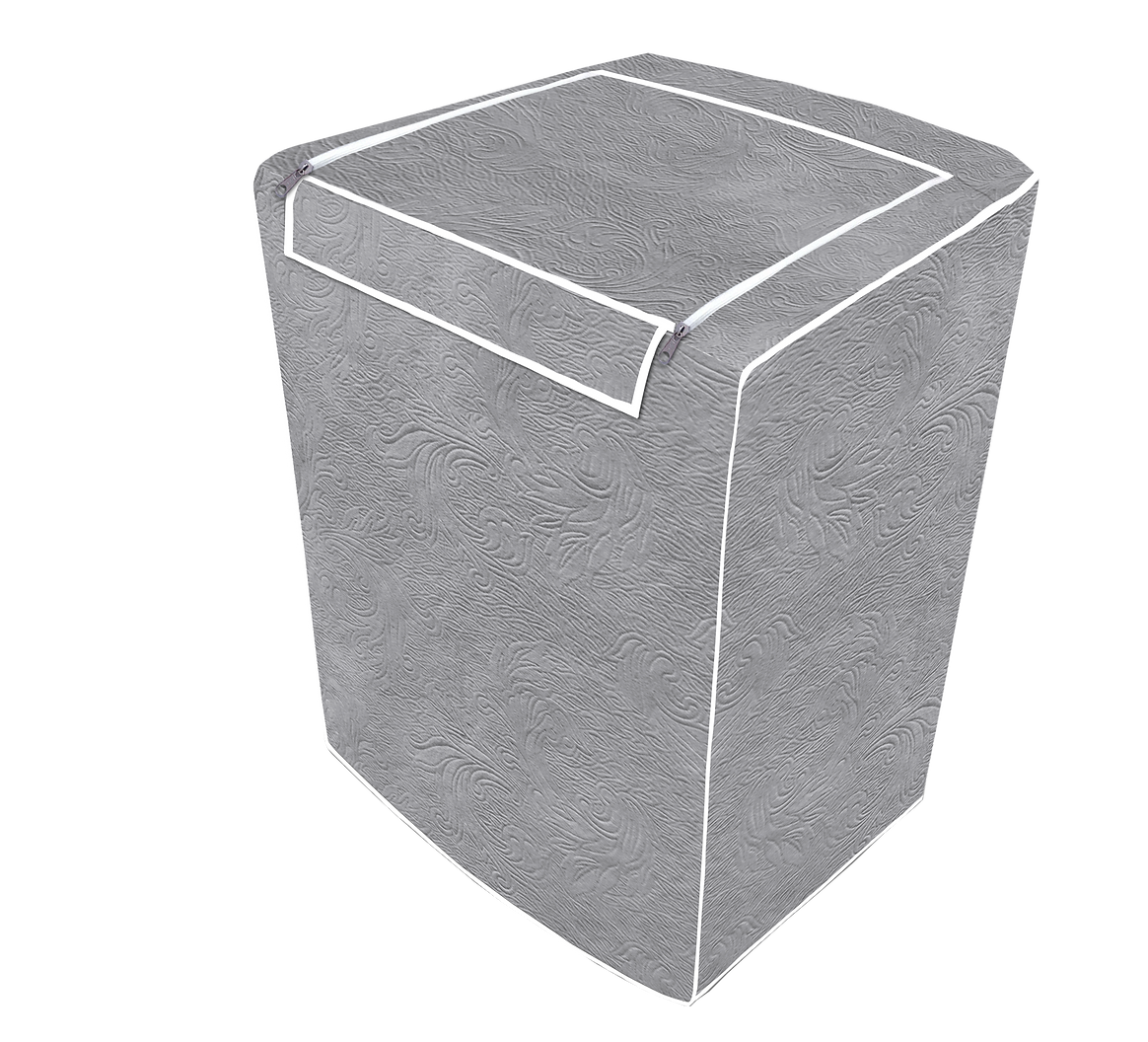 Capa Flanelada para Máquina de Lavar – Abertura Superior com Zíper – Tamanho P – Cinza