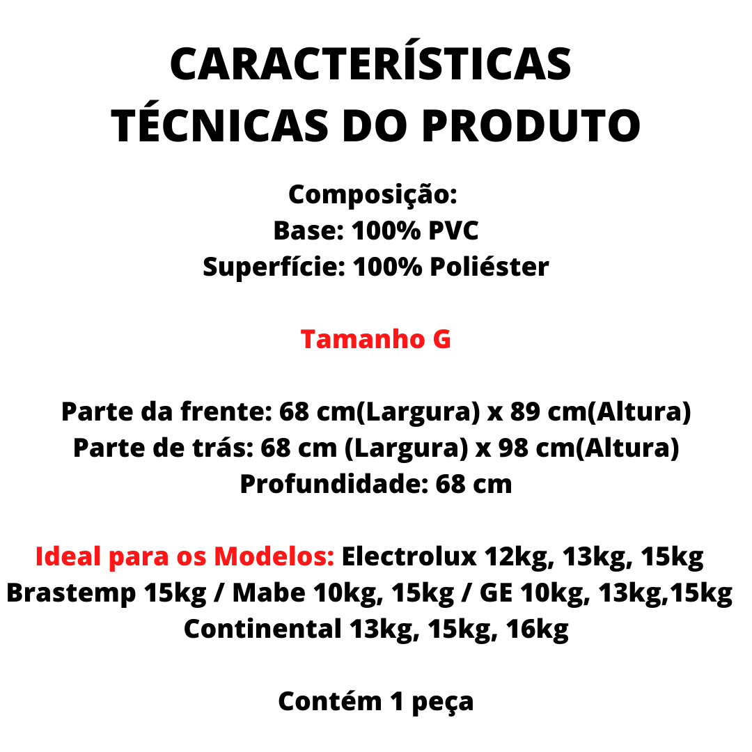 Capa Flanelada para Máquina de Lavar – Abertura Superior com Zíper – Tamanho G – Bege - Imagem 3