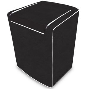 Capa para Máquina de Lavar Flanelada com Zíper – Abertura Superior G – Proteção Contra Poeira e Umidade – Preto