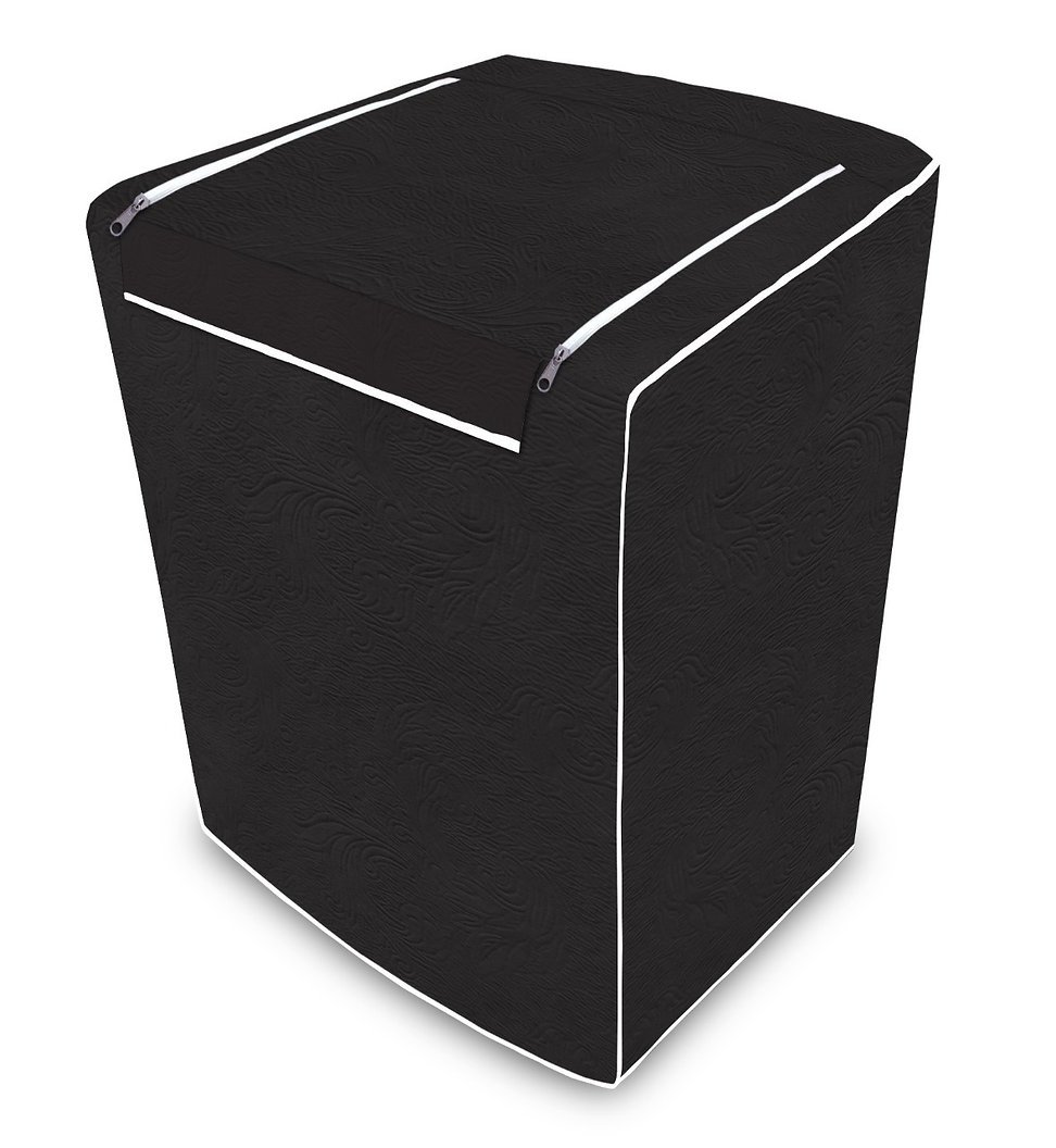 Capa para Máquina de Lavar Flanelada com Zíper – Abertura Superior G – Proteção Contra Poeira e Umidade – Preto