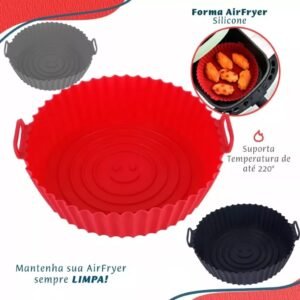 Forma de Silicone para Air Fryer – Assadeira Flexível, Antiaderente e Lavável