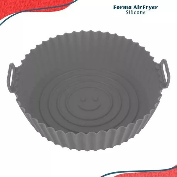 Forma Assadeira Silicone para Air Fryer – Flexível, Lavável e Antiaderente – Cor Cinza (DH3182)