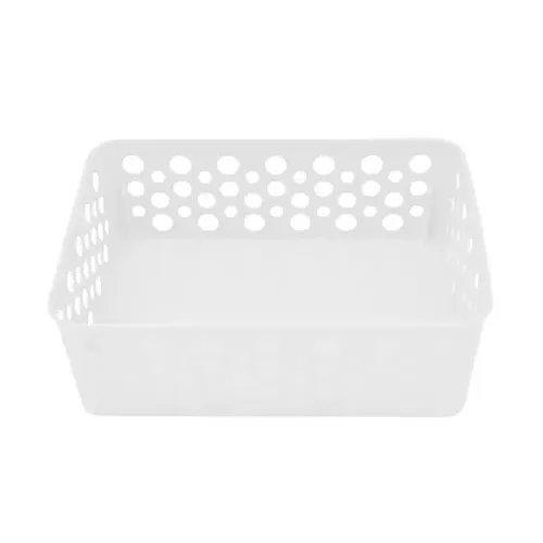 Cesto Organizador Furadinho Pequeno Branco – Praticidade e Estilo para Organização