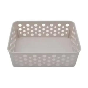 Cesto Organizador Furadinho Cinza P – Prático e Versátil para Casa