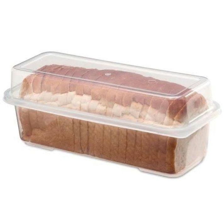 Porta Pão de Forma Retangular Transparente com Tampa – Organize sua Cozinha