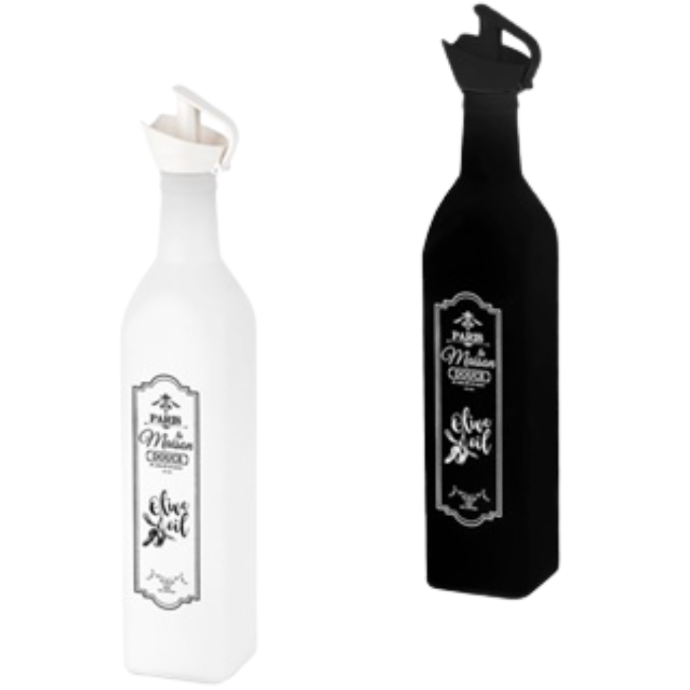 Porta Vinagre e Azeite 500ml em Vidro Decorado com Bico Dosador – Galheteiro Elegante 2 Cores (GT004) - Imagem 4