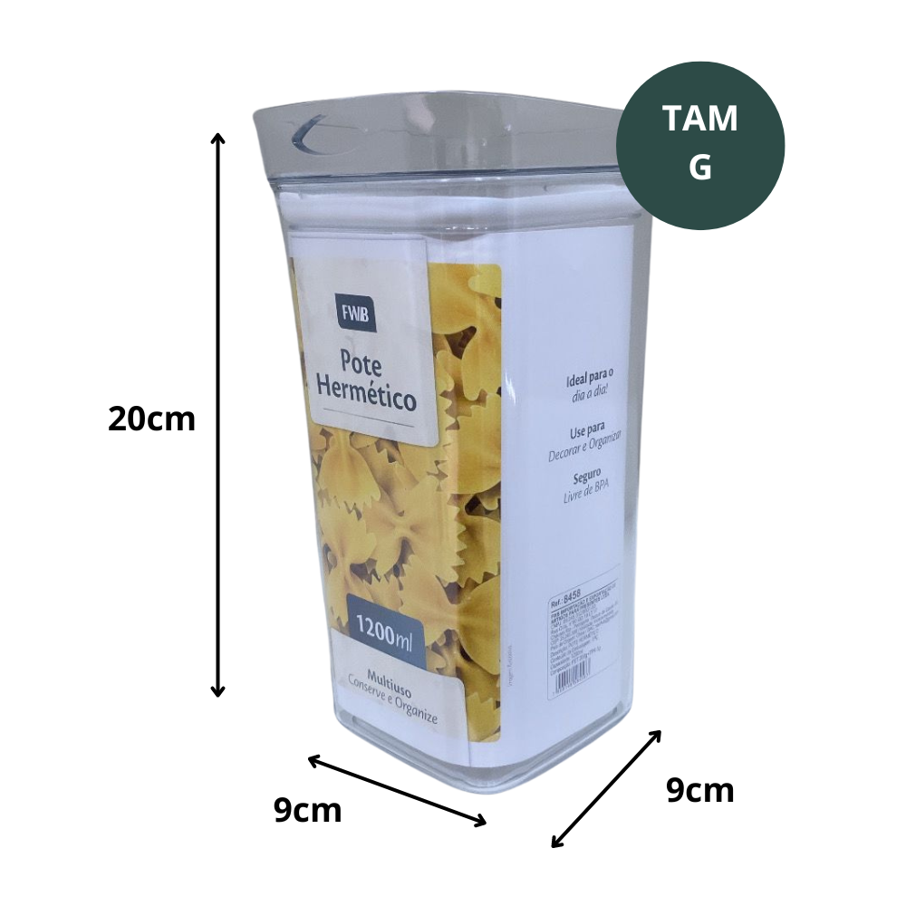 Pote Hermético PAVara Mantimentos Tamanho:G (PT059-3)