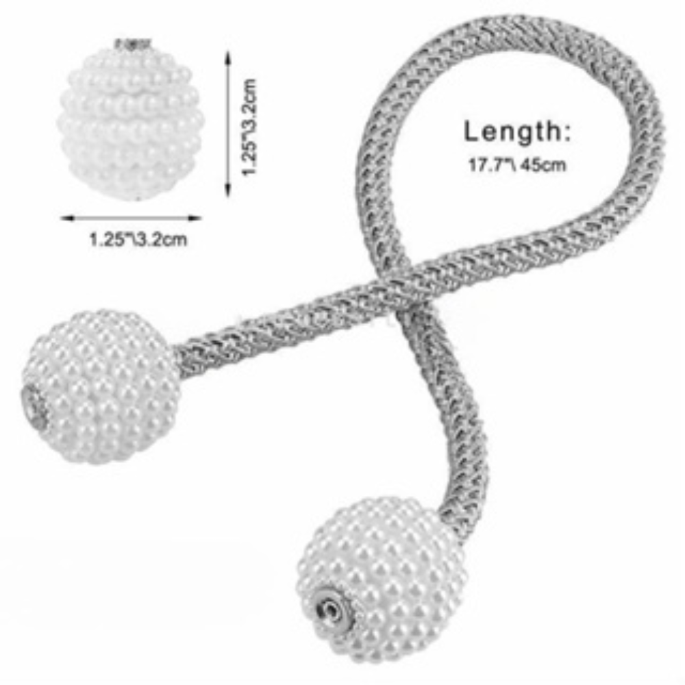 Prendedor Cinto Cortina Magnética Com Imã 2 Peças Cor:Cinza (PC0520-2) - Imagem 4