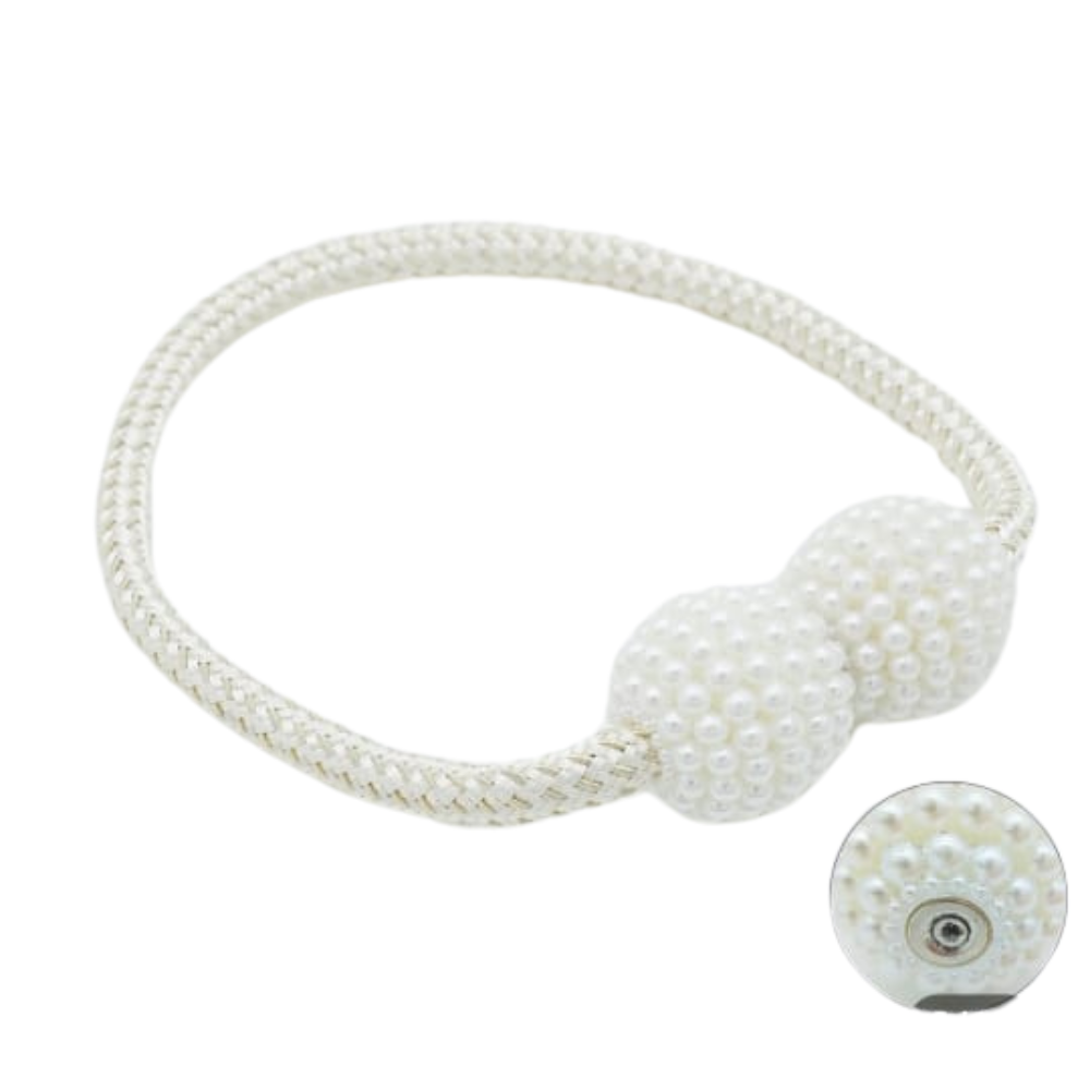 Prendedor Cinto Cortina Magnética Com Imã 2 Peças Cor:Branco (PC0520-5) - Imagem 4