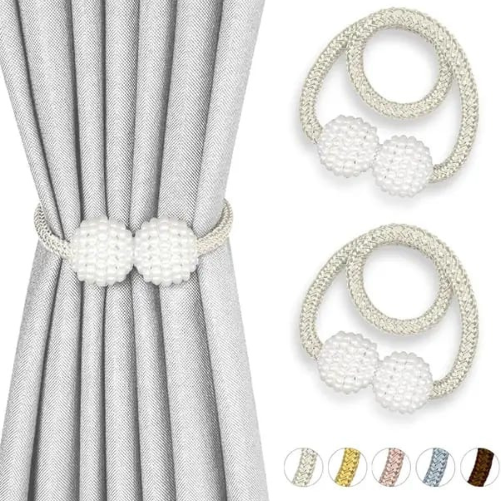 Prendedor Cinto Cortina Magnética Com Imã 2 Peças Cor:Branco (PC0520-5) - Imagem 5