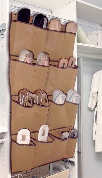 Sapateira de Porta Parede TNT Resistente 8 Pares – Organização Prática Bege