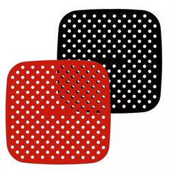 Tapete Protetor de Silicone Antiaderente para Airfryer – Reutilizável e Fácil de Limpar, Preto (DH15800)