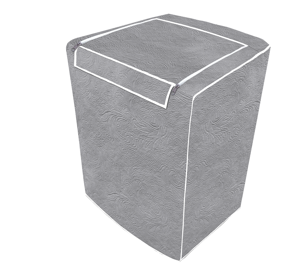 Capa Para Máquina de Lavar Flanelada Abertura Superior com Zíper G Cor:Cinza (1850)