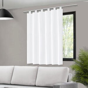 Cortina Blackout para Bastão 140x140cm Branco – Bloqueia Luz e Decora Ambientes