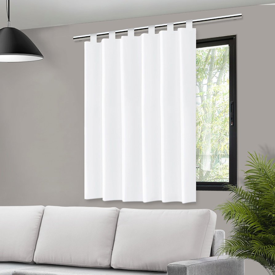 Cortina Blackout para Bastão 140x140cm Branco – Bloqueia Luz e Decora Ambientes