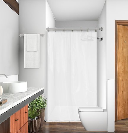 Cortina Box de Tecido Poliéster com Gancho Cor:Branco (3176)