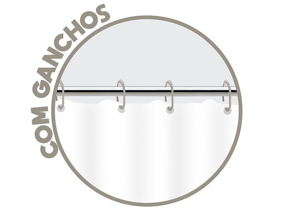 Cortina Box de Tecido Poliéster com Gancho Cor:Azul (3209) - Imagem 3