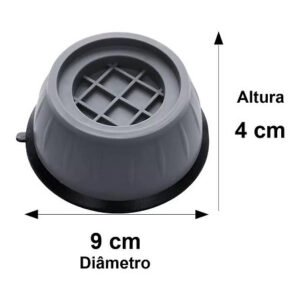 Kit 04 Suportes Pé Nivelador Anti-Ruído para Máquina de Lavar – Ajustável e Estável