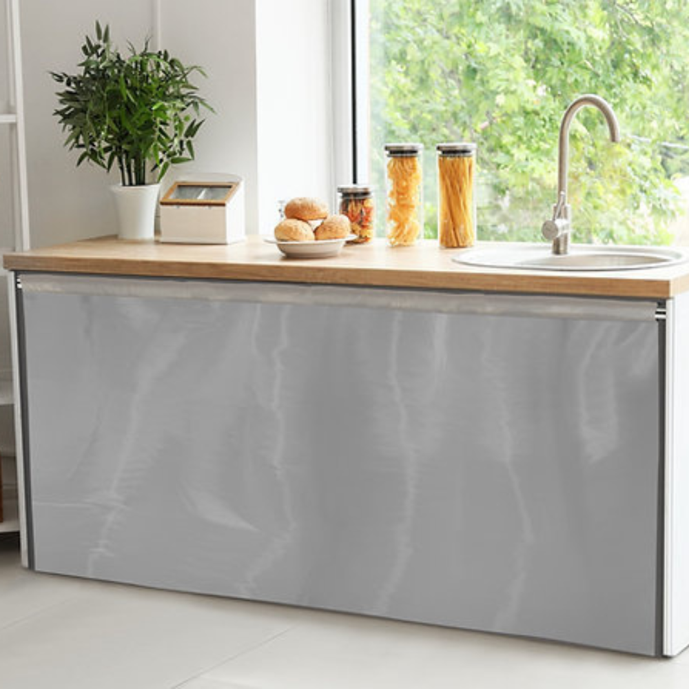 Cortina de Pia Cozinha 100% POLIÉSTER Tecido Antimofo Cor:Cinza (3867)